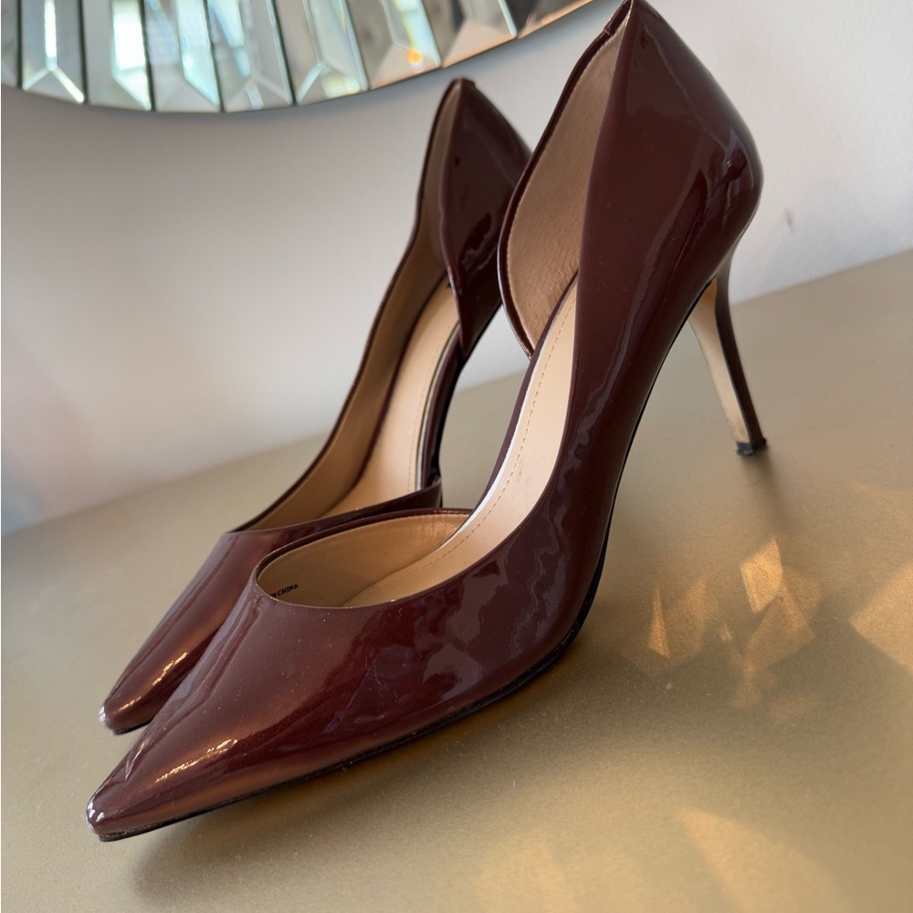 White House Black Market Maroon Patent Heels